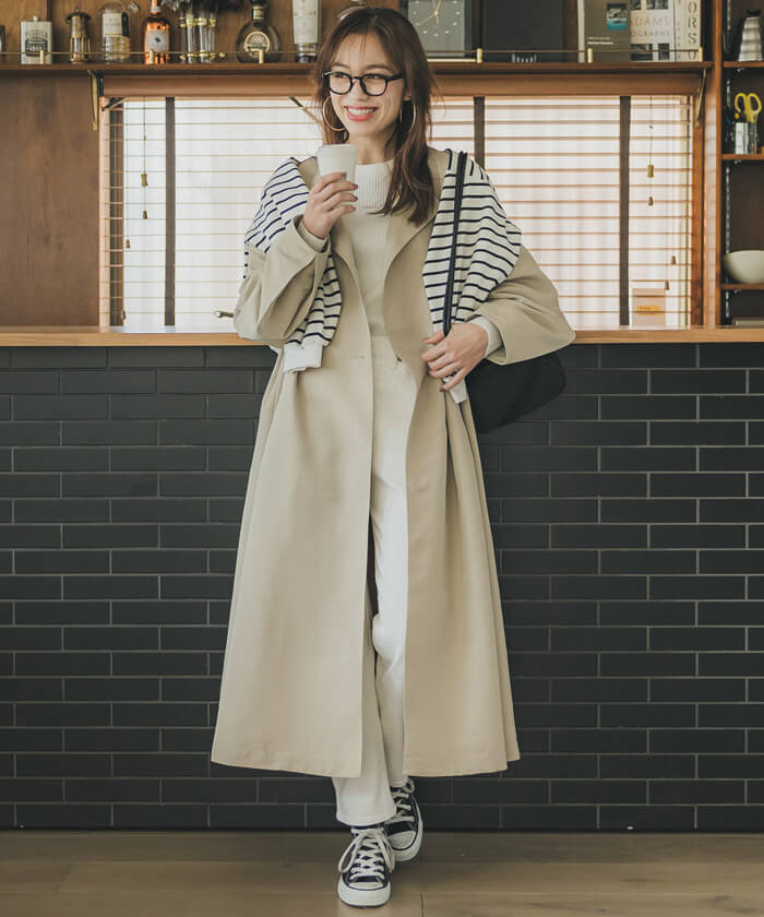 セール☆5990円→2990円 トレンチコート レディース Aライン ノー