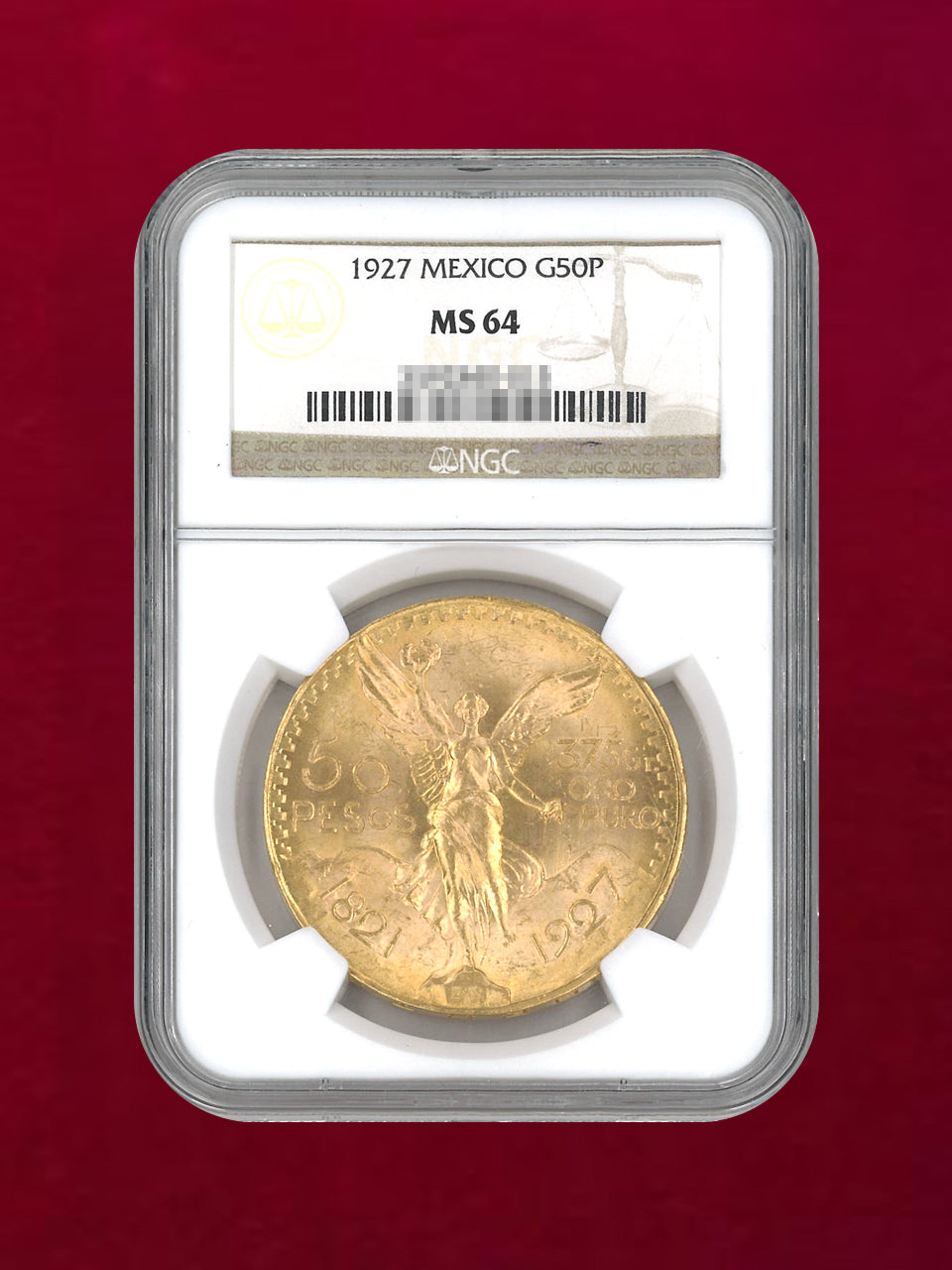 メキシコ】50ペソ 金貨 1927 NGC MS 64［A-0000193］ – ワールド