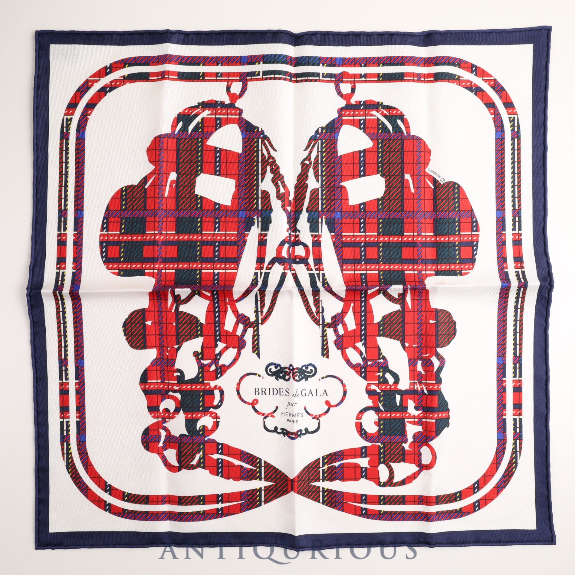 エルメス スカーフ カレ45 BRIDES de GALA 式典用馬蹄 シルク100
