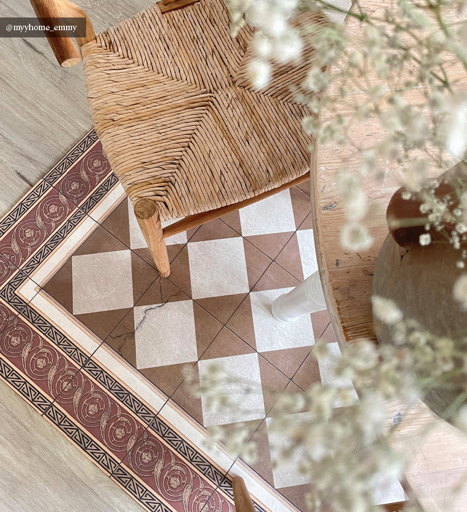 Gambit Camel Antique Vinyl Rug - Beija Flor – Beija Flor World