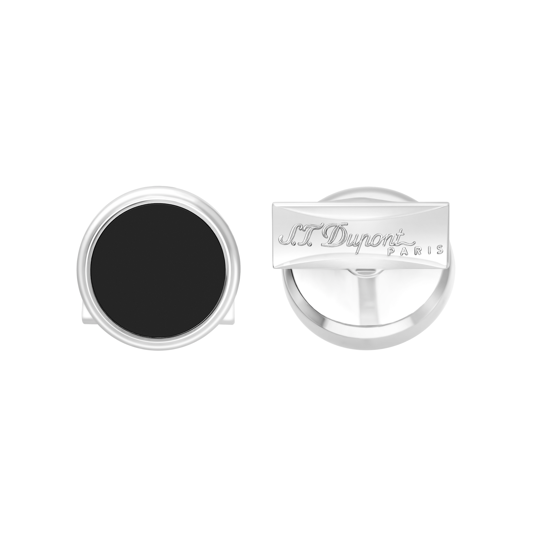 カフリンクス ラウンド ブラック ラッカー＆パラディウム | S.T.