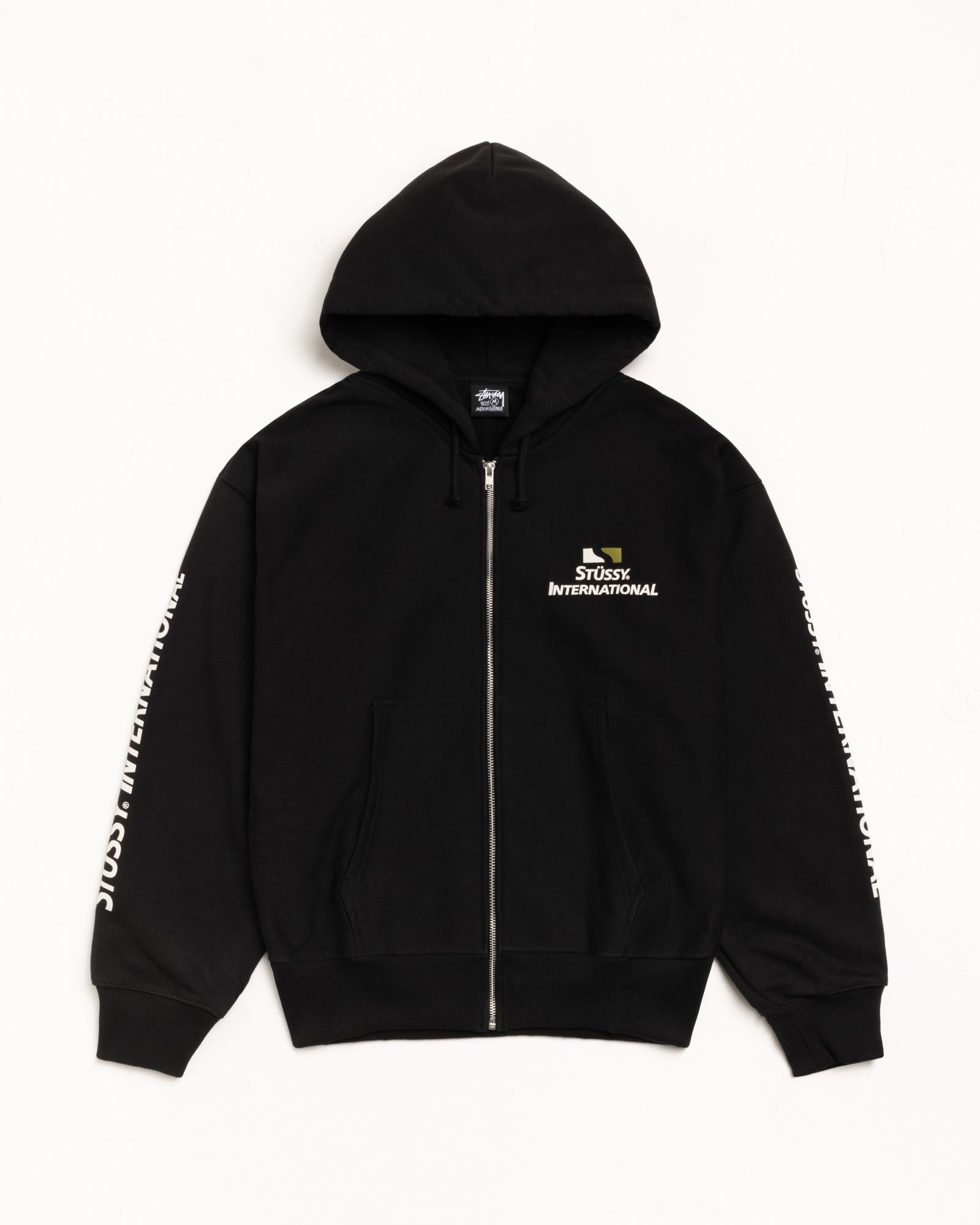 Stüssy International Zip Hoodie – Black | Sweats | Stüssy Japan