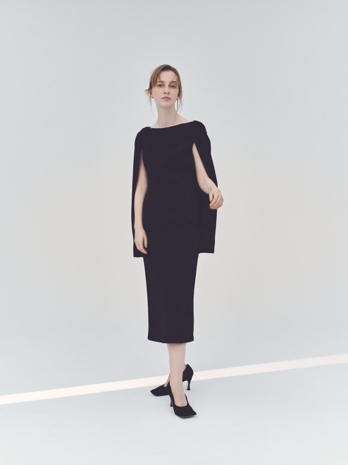 Narrow line Cape Dress – L'AUBE BLANC