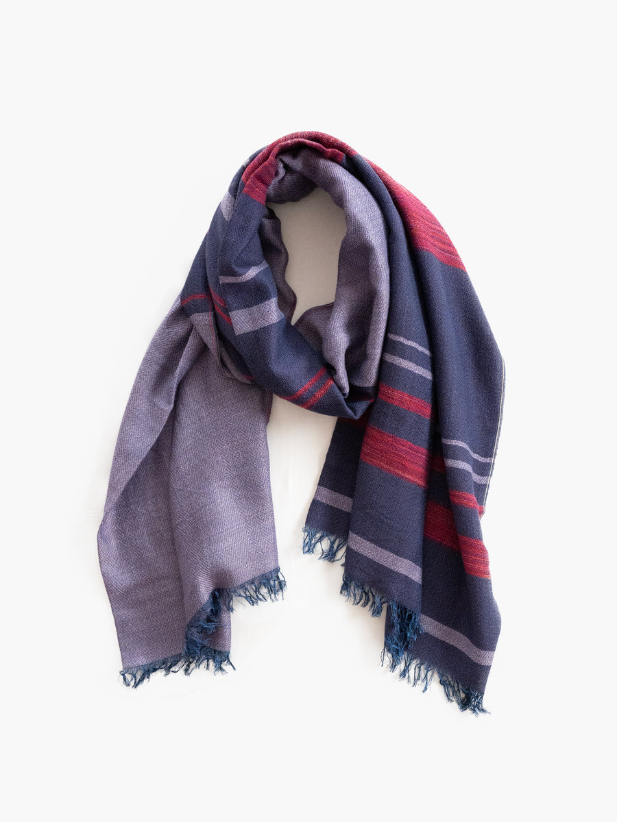 Cotton & Merino Wool Stole | Handwoven on Vintage Shuttle Loom