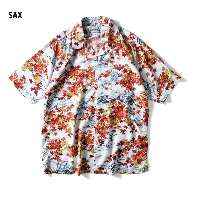 HOUSTON / ヒューストン 41166 ALOHA SHIRT (紅葉) / アロハシャツ -全