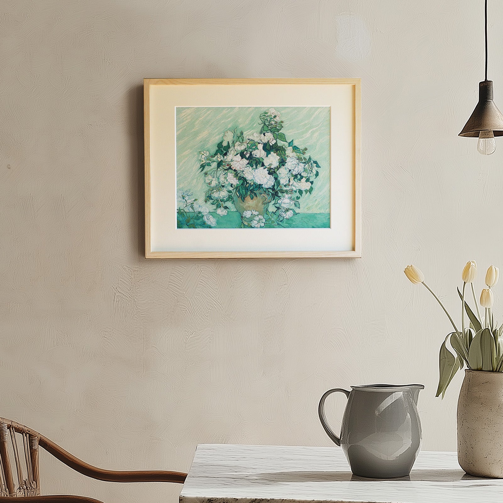 フィンセント・ファン・ゴッホ 「薔薇」アートポスター（フレーム付き