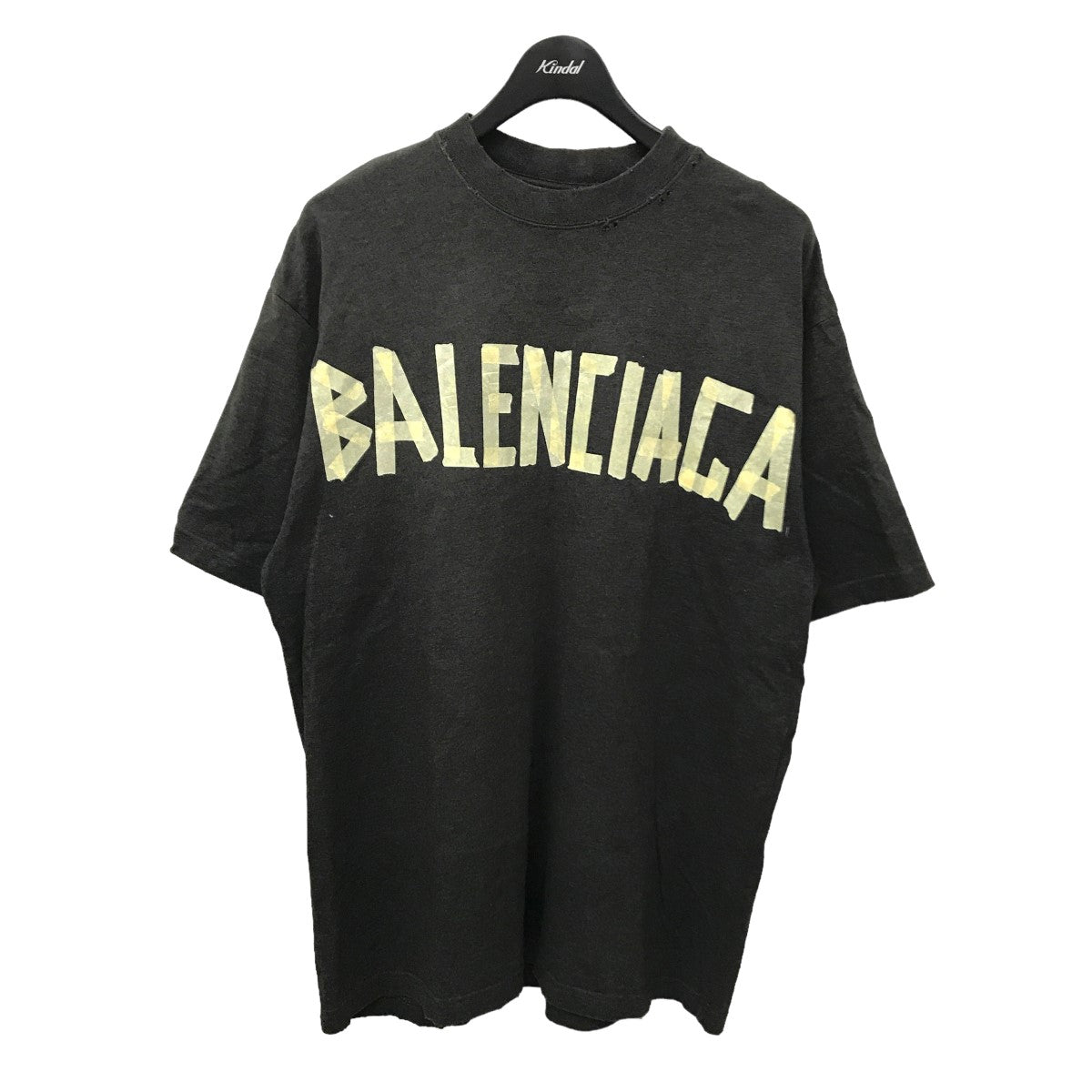 BALENCIAGA(バレンシアガ) 23SS ユーズド加工 テープロゴ Tシャツ