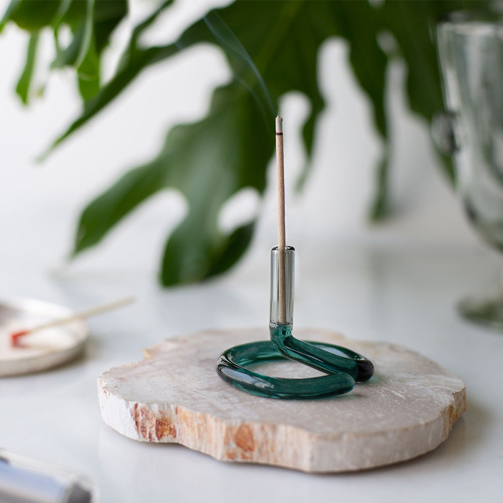 耐熱ガラス製のお香たて TWO TONE INCENSE HOLDER（ツートーン イン