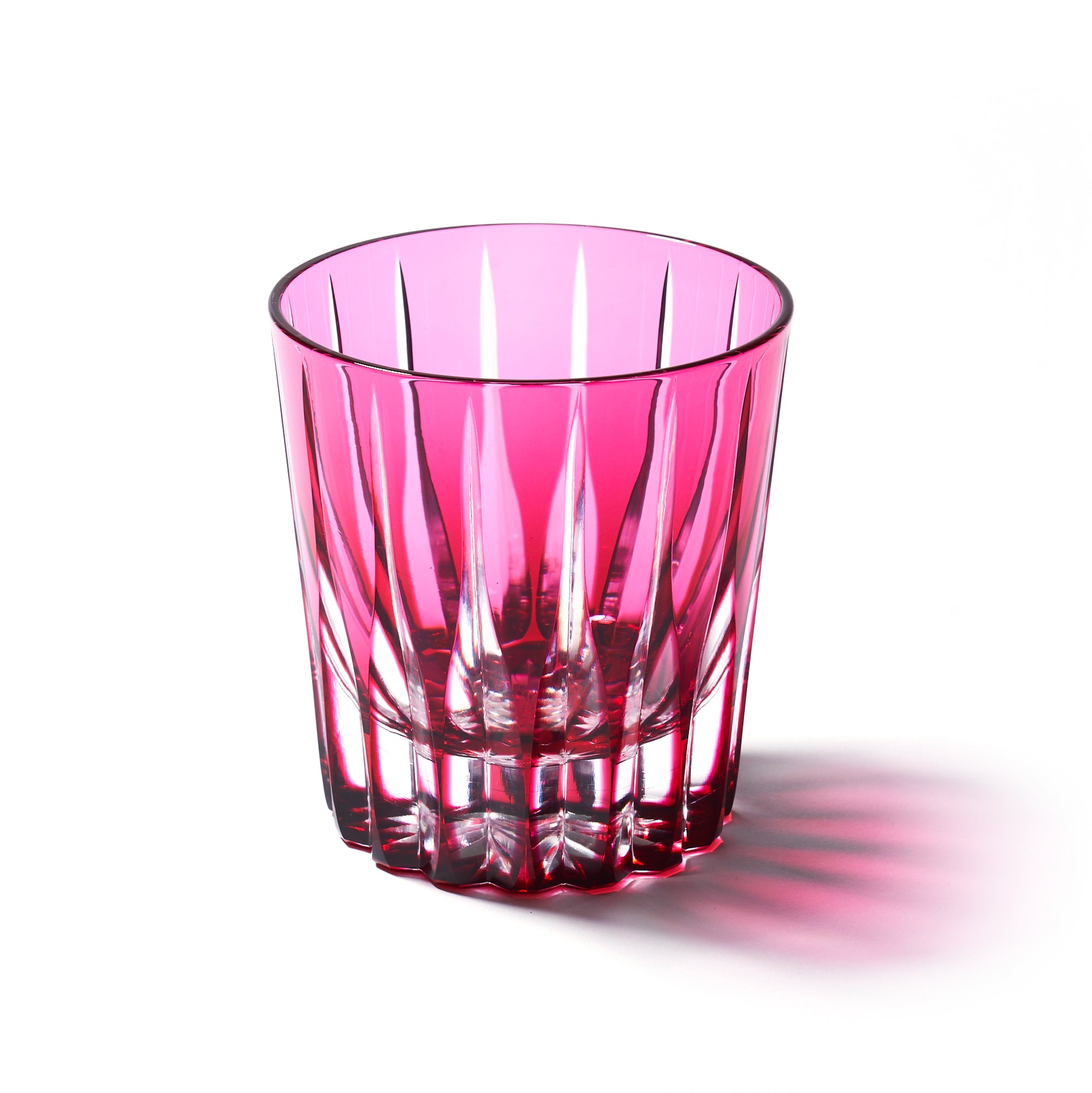 江戸切子 伝統工芸士 木村泰典 作 剣菱 オールドグラス 金赤 ｜江戸