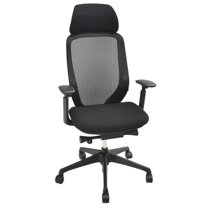 中古】オカムラ シルフィー ヘッドレスト 可動肘 バックカーブ