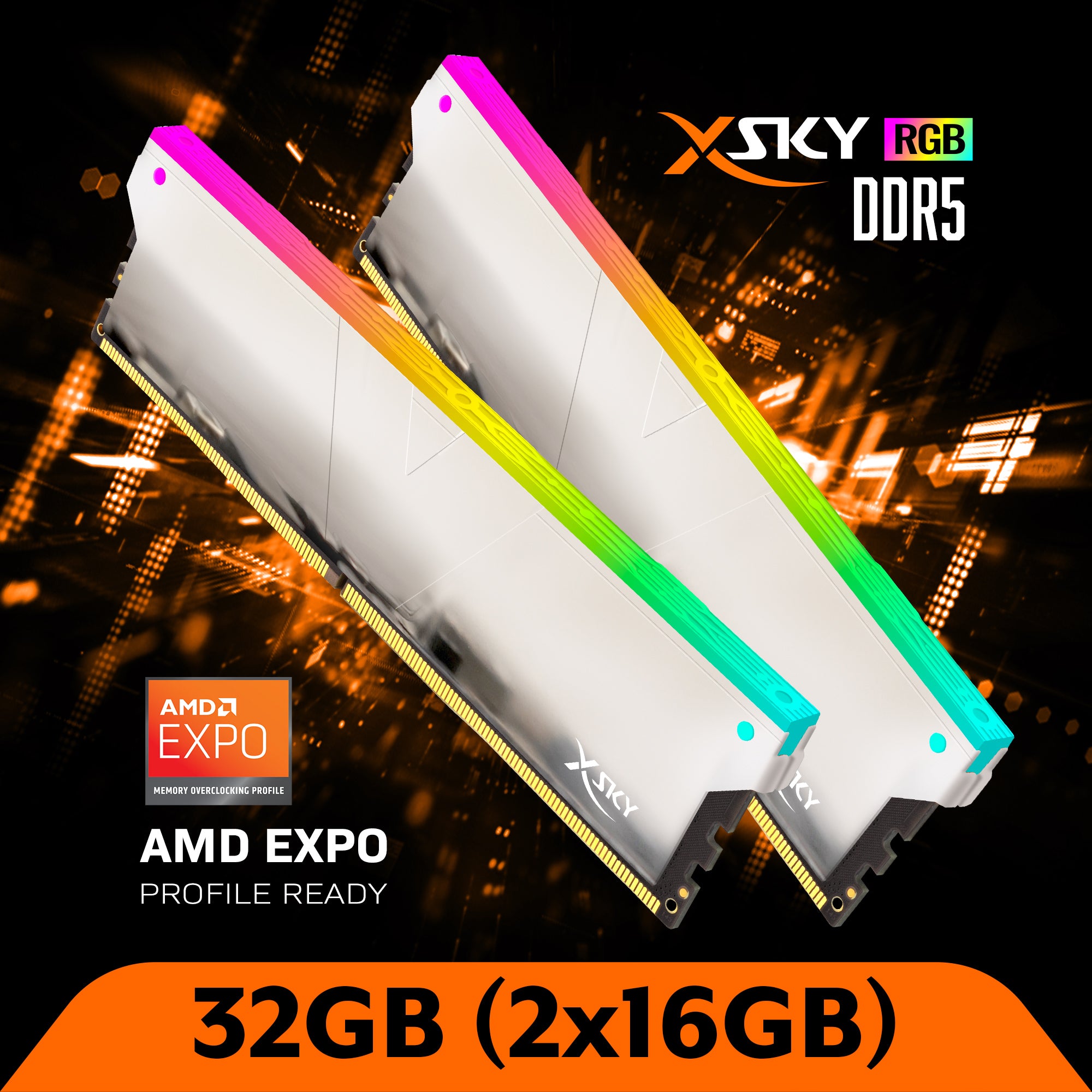 DDR5 | [Manta] XSky RGB | 32GB (16GBx2) | AMD EXPO | Gaming Memory