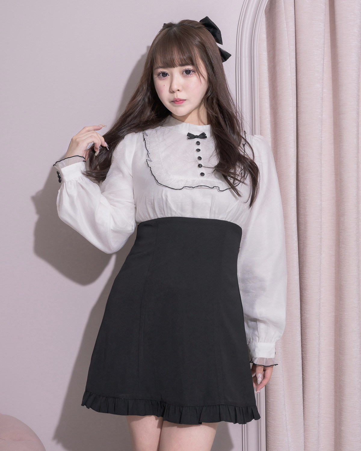 スクエアフリルドッキングワンピース – pium