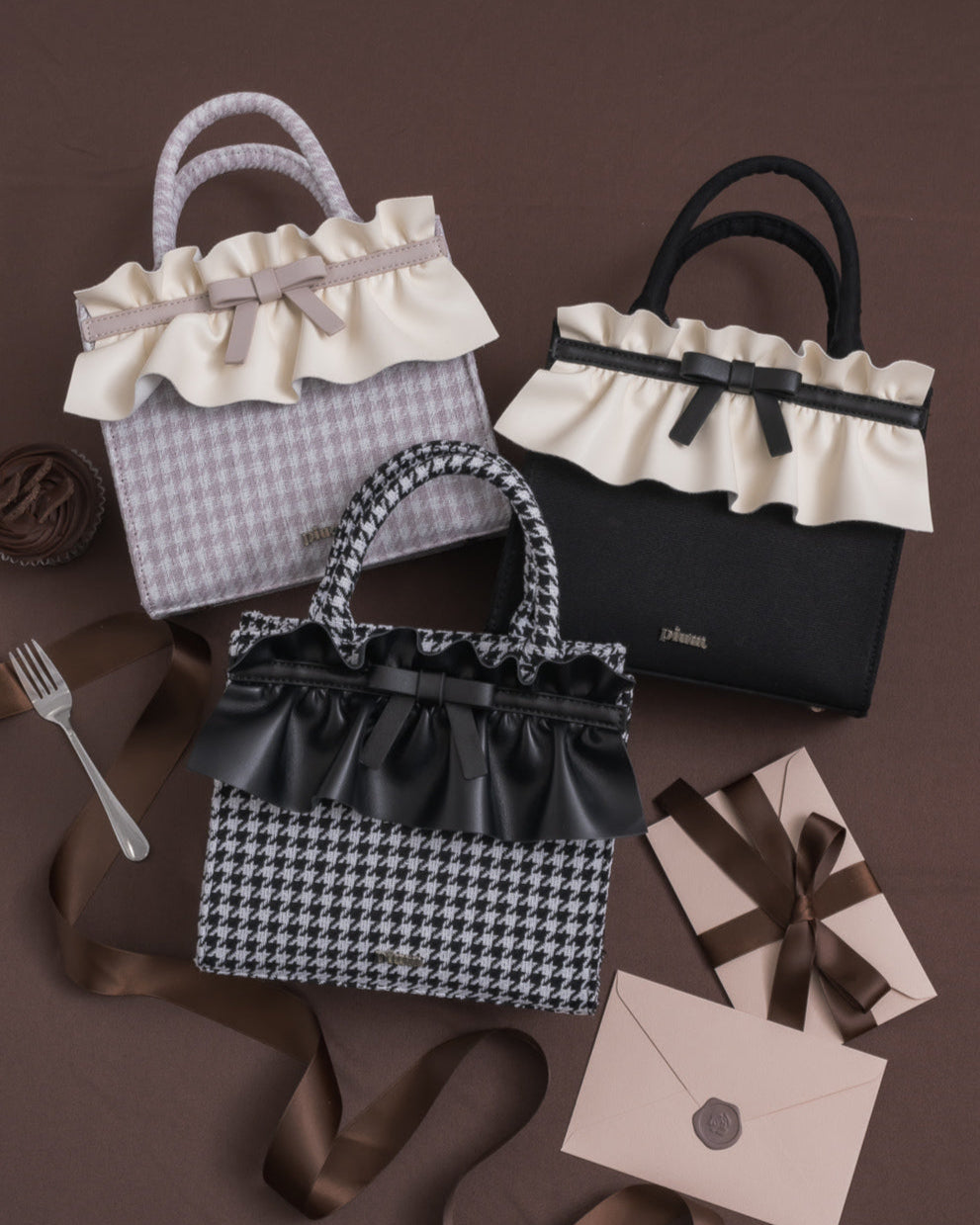 フリルリボンスクエアミニトートバッグ – pium