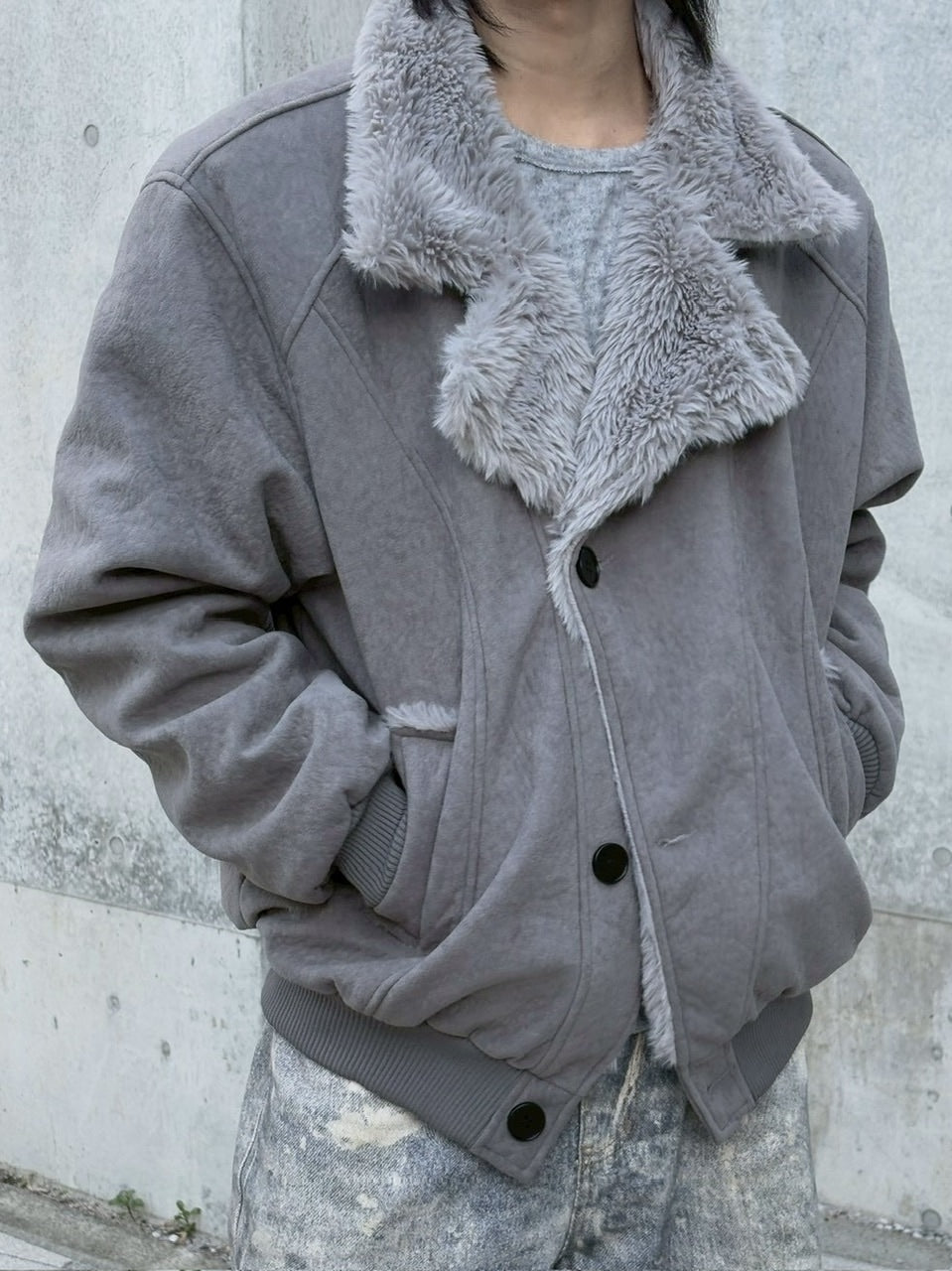 受注制【nmtc +】smoky mouton jacket / 【エヌエムティーシープラス
