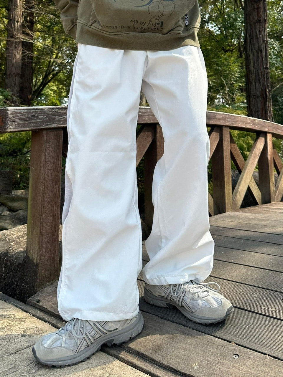 受注制【Chikashitsu +】side zip wide nylon pants (3color