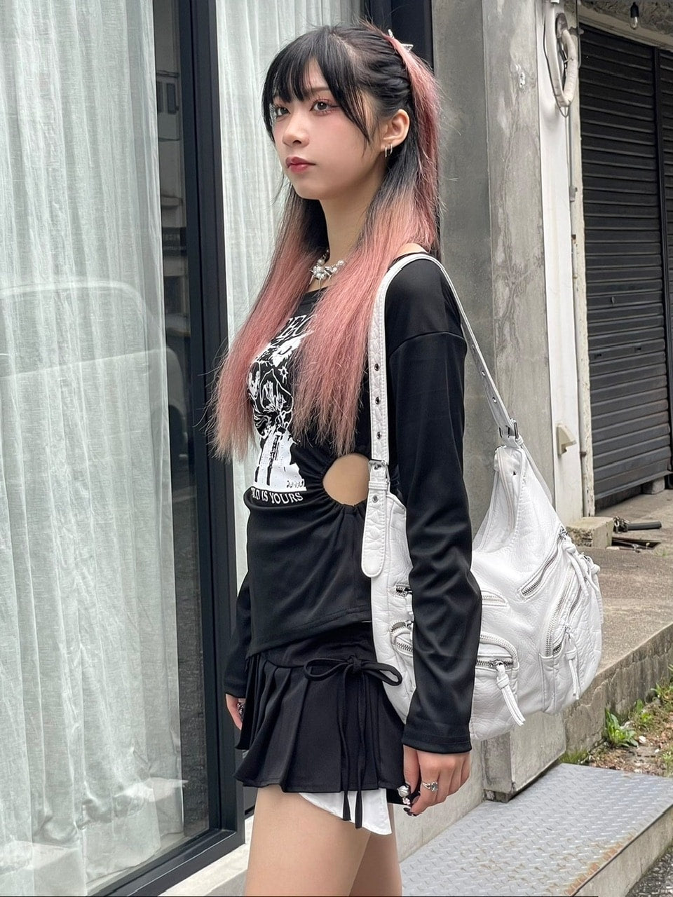 受注制【Never mind the XU】leather shoulder bag (2color