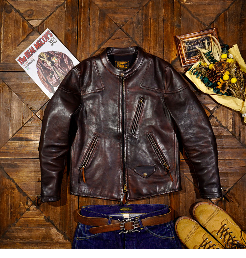 希少✨VINTAGE 希少✨VINTAGE 馬革 ホースハイド シングルライダース