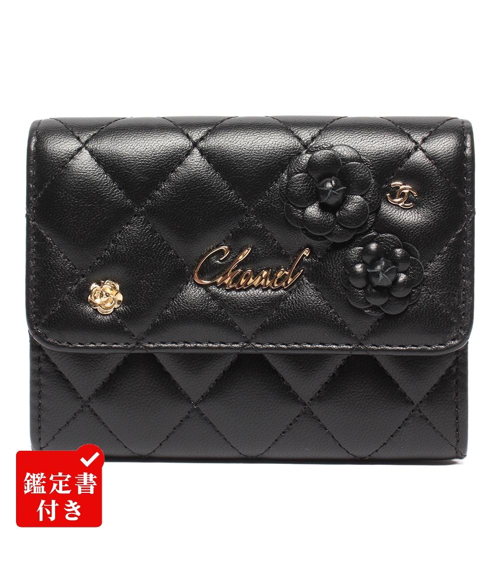 CHANEL コンパクトウォレット ミニ財布 ゴールド金具 27番台 カメリア