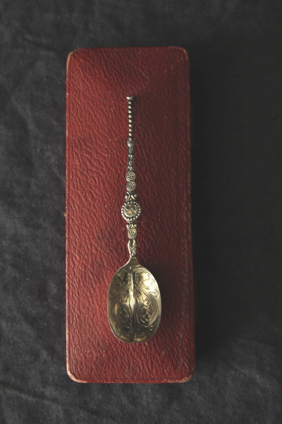 スターリングシルバーアノインティングスプーン1937 Coronation