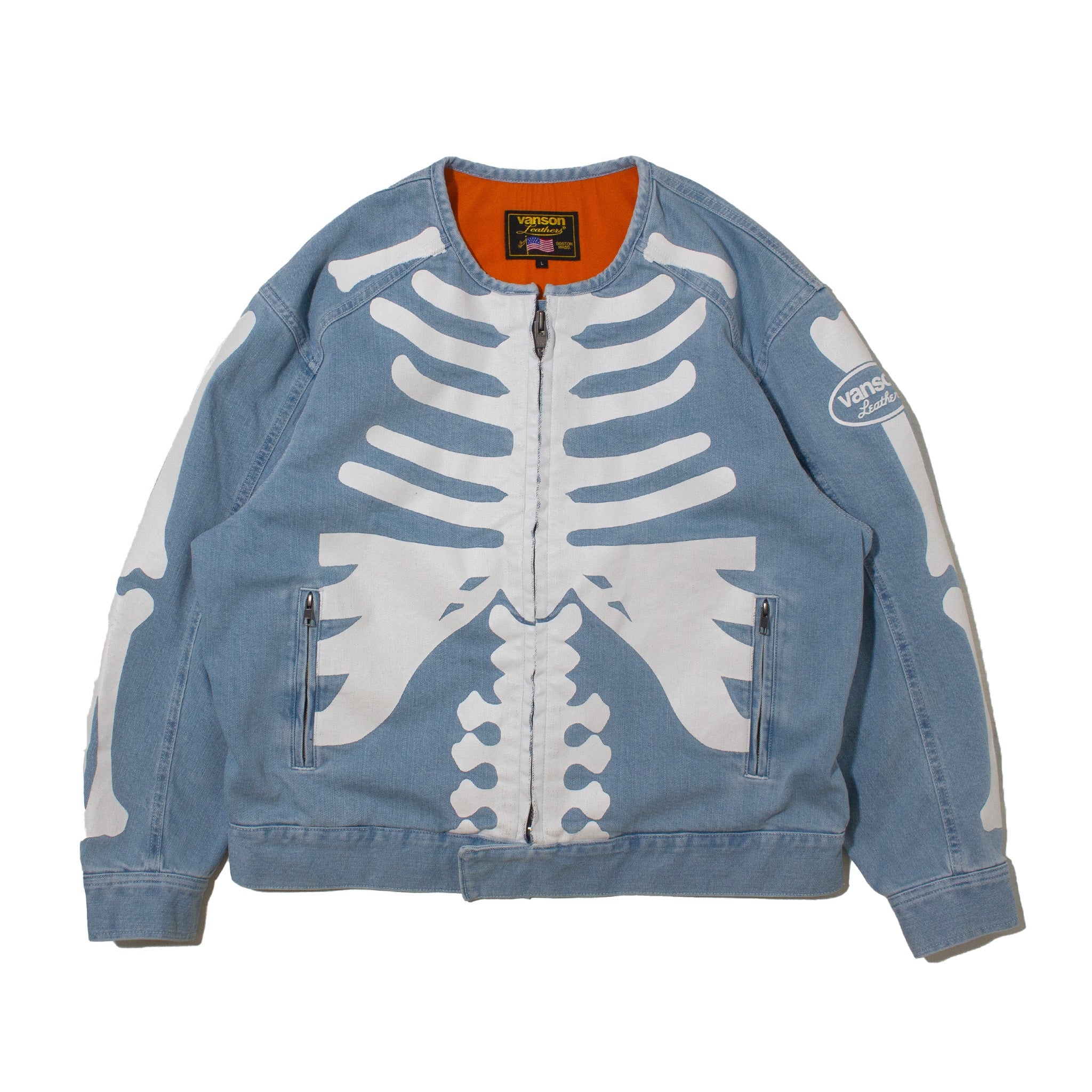 ラスト1点】VANSON SKELTON BONES DENIM RIDERS JACKET – 【dugout