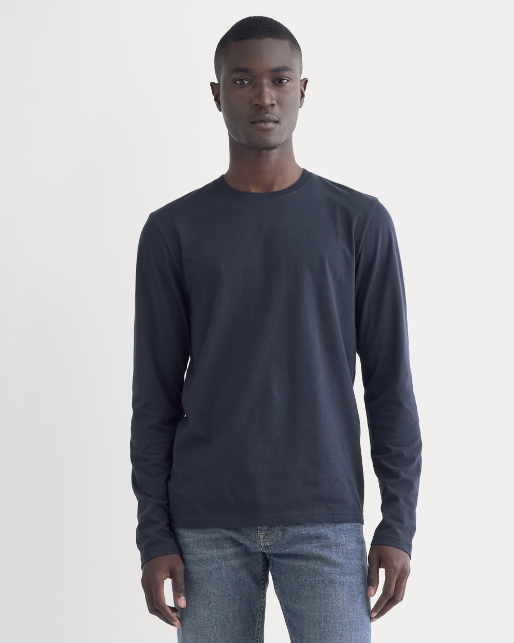 The Essential Organic Long-Sleeve Tee | Deep Navy – Everlane