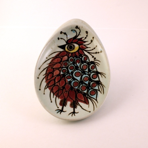 Royal Copenhagen/ロイヤル・コペンハーゲン 鳥(赤)のイラスト小皿