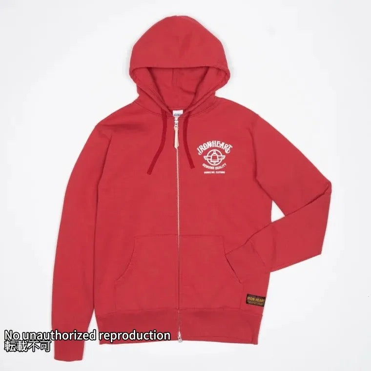 ヘビージップアップパーカー（IRONHEARTロゴ）／レッド – IRON HEART