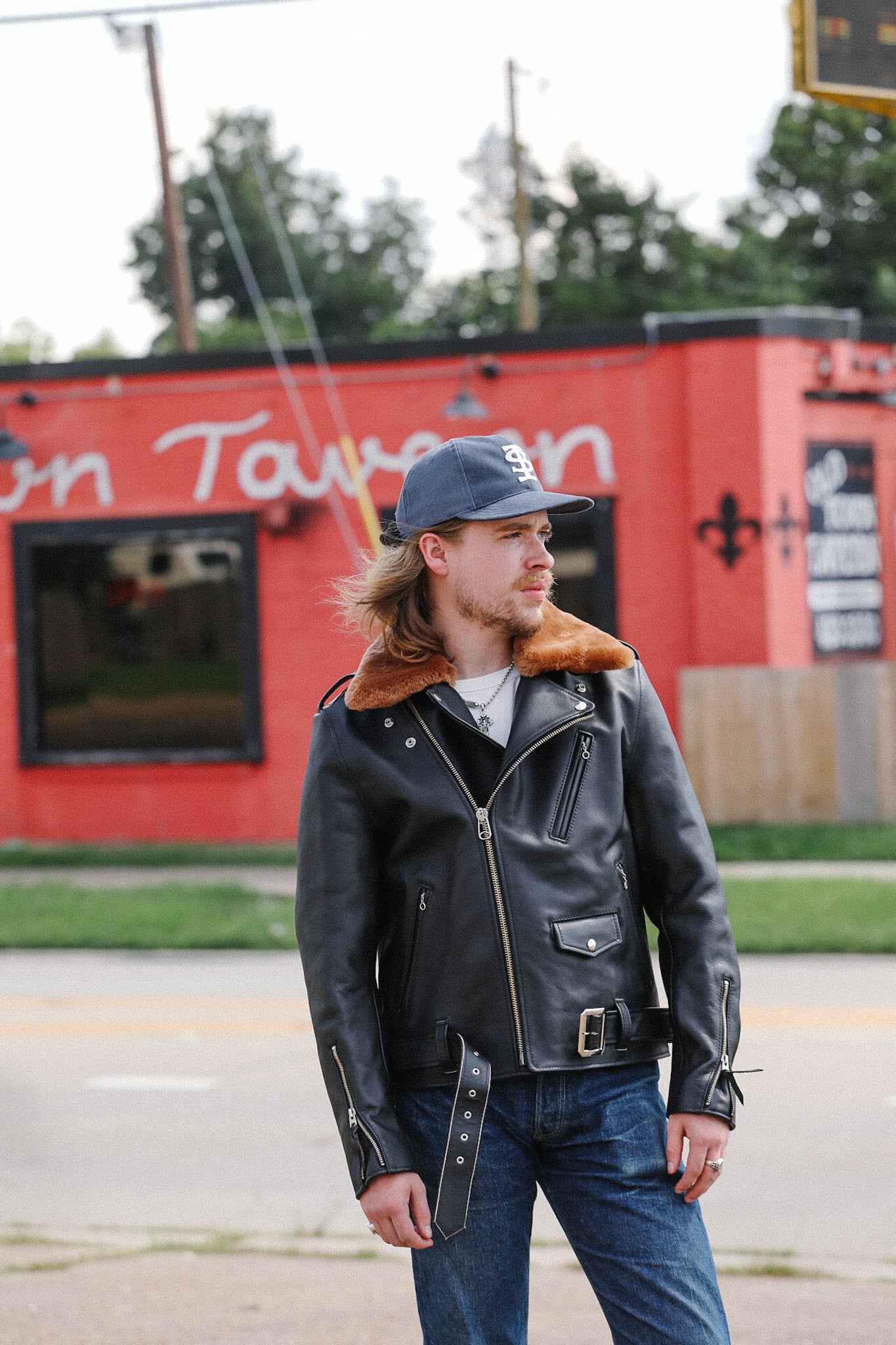 Sumi Dyed Double Riders Jacket- Saddle Dyed Horsehide Black (SHR