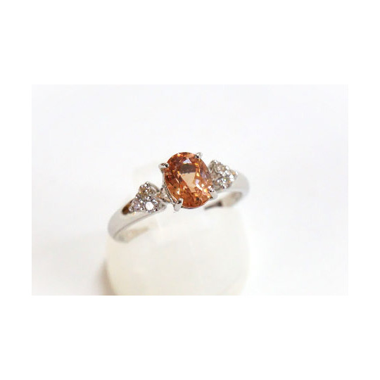 一粒で1.2ct強】 Pt900 マラヤ(ドラゴン)ガーネット＋ダイヤモンド