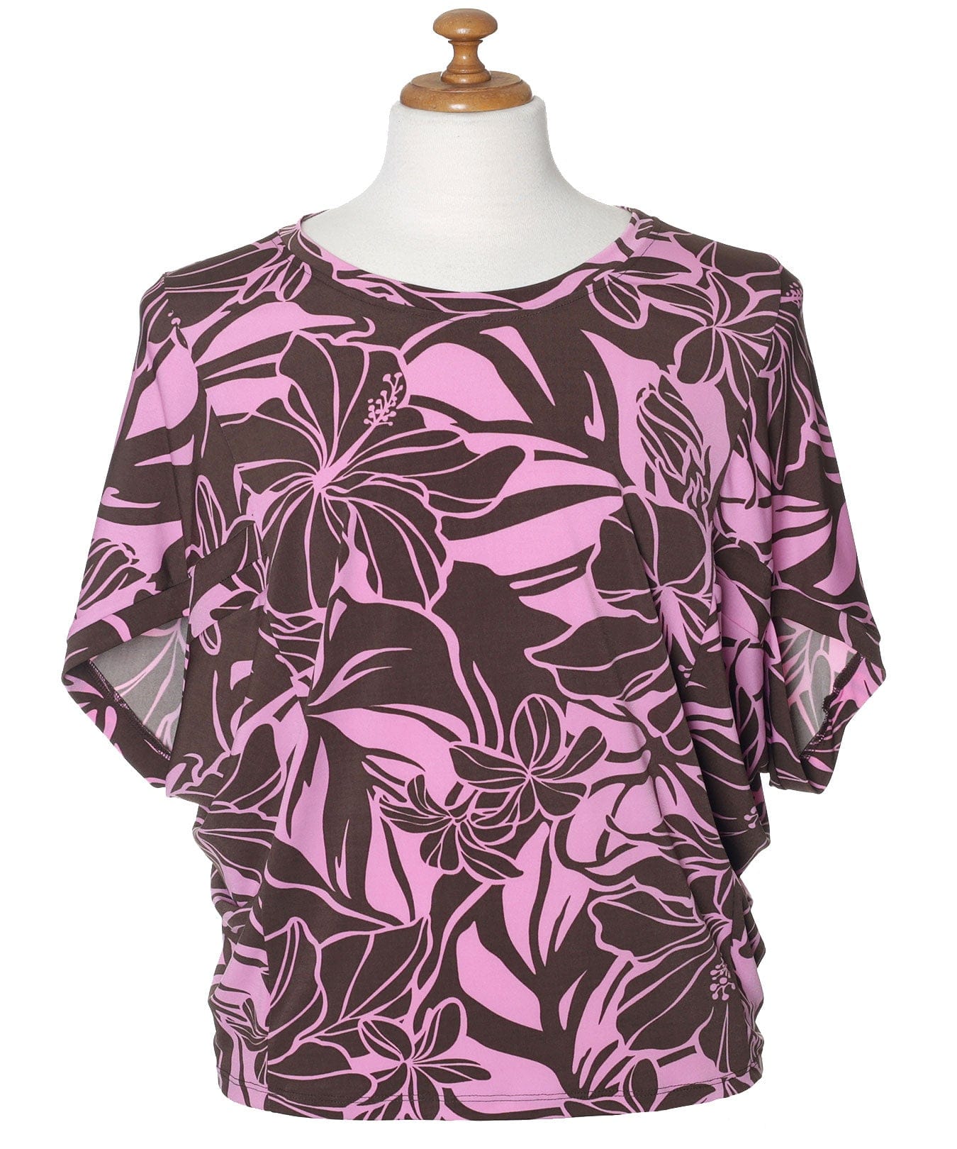 Dolman Sleeve Slit Hawaiian Blouse Top HIBISCUS – Shaka Time Team