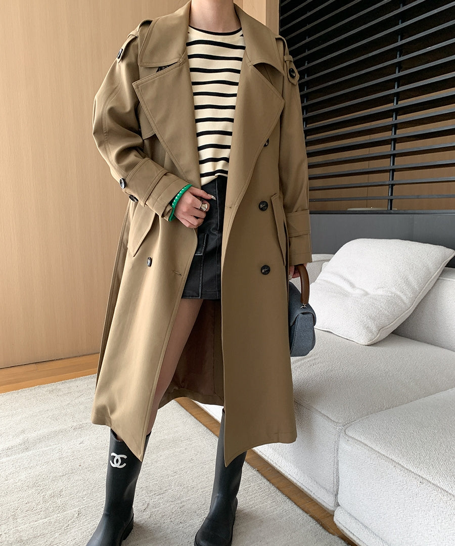 ダブルブレストベルトトレンチコート – weMALL