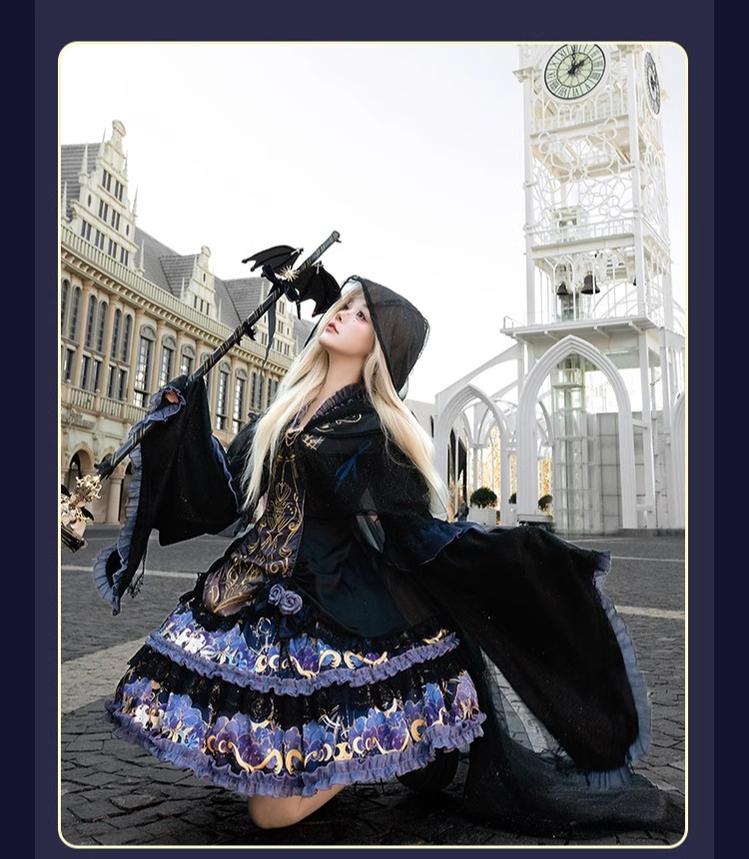 Gothic Lolita OP Suit Witch Lolita Dress and Shawl
