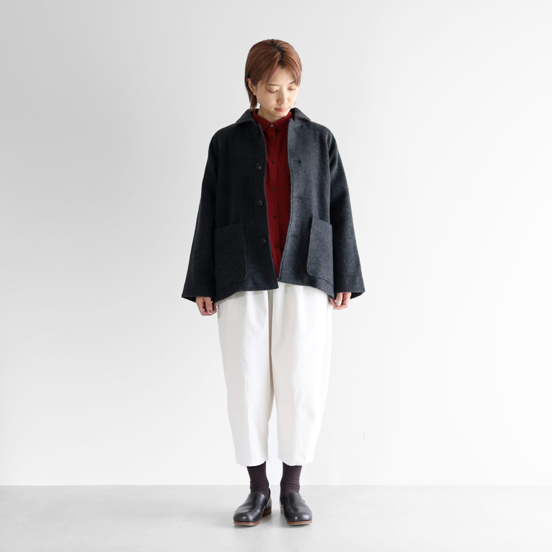 HUIS×尾州”縮絨ウールフランネルショートコート 319をリリースしました