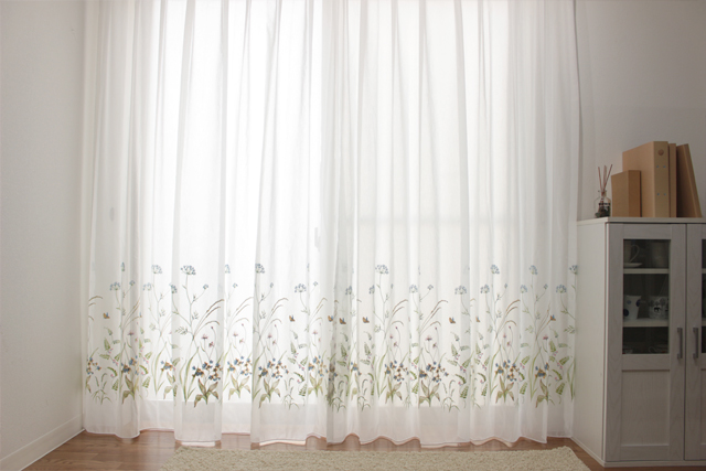 刺繍レース 花柄 フラーデン(全2色) ｜ カーテンとインテリアの専門店