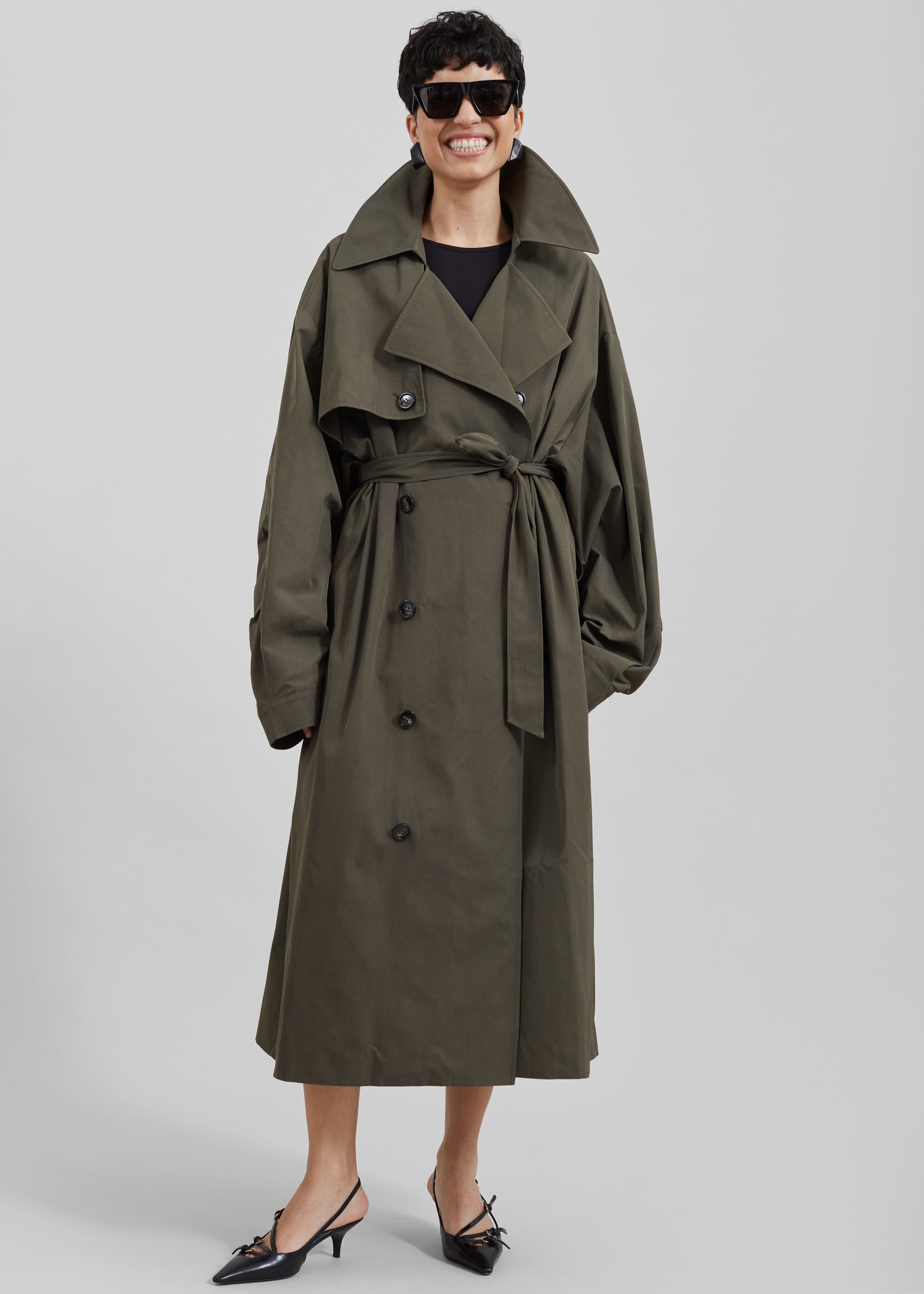 Mavis Oversized Trench - Khaki – The Frankie Shop