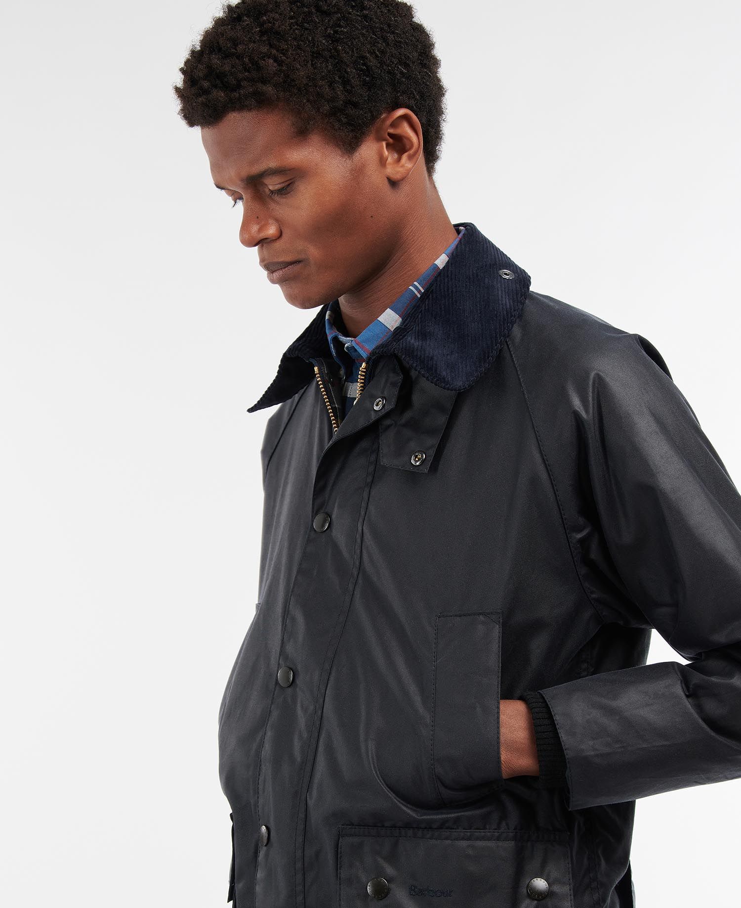 Barbour Bedale Wax Jacket - Navy – The Lucky Knot Men's