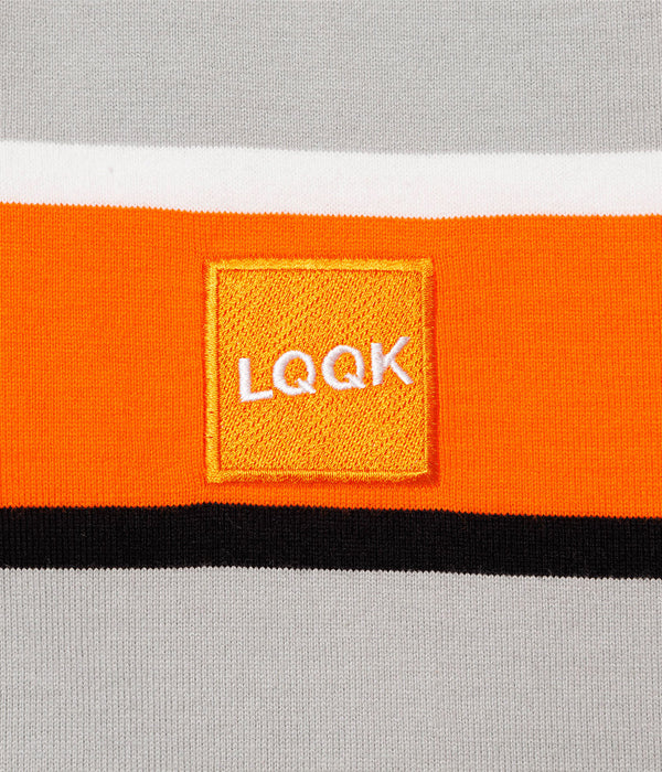 LQQK Studio/L/S RUGBY WEIGHT BORDER TEE BOX LOGO (ORANGE)