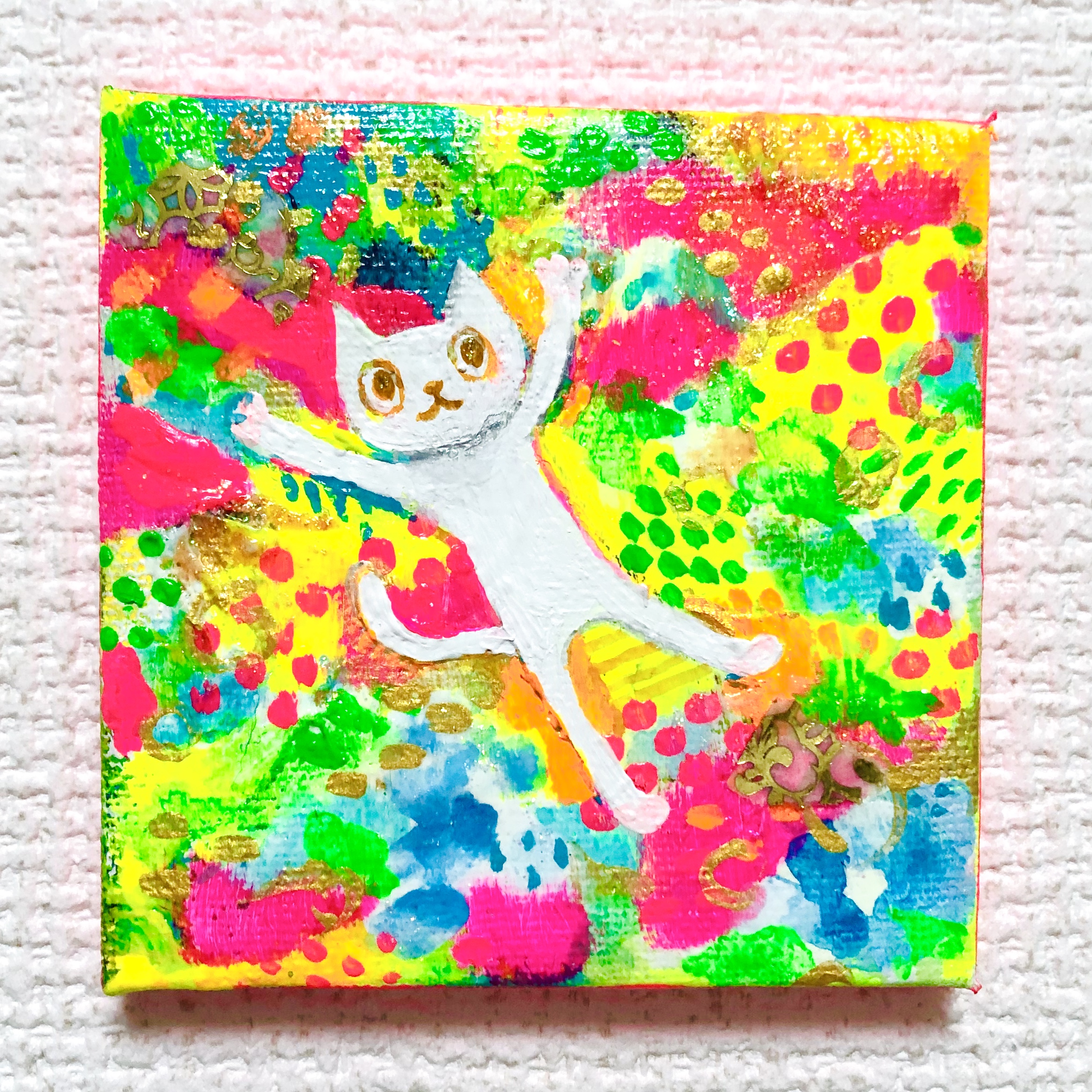 ミニ原画】ネオンを漂う | wacaco［ワカコ］ ｜インテリア絵画 アート