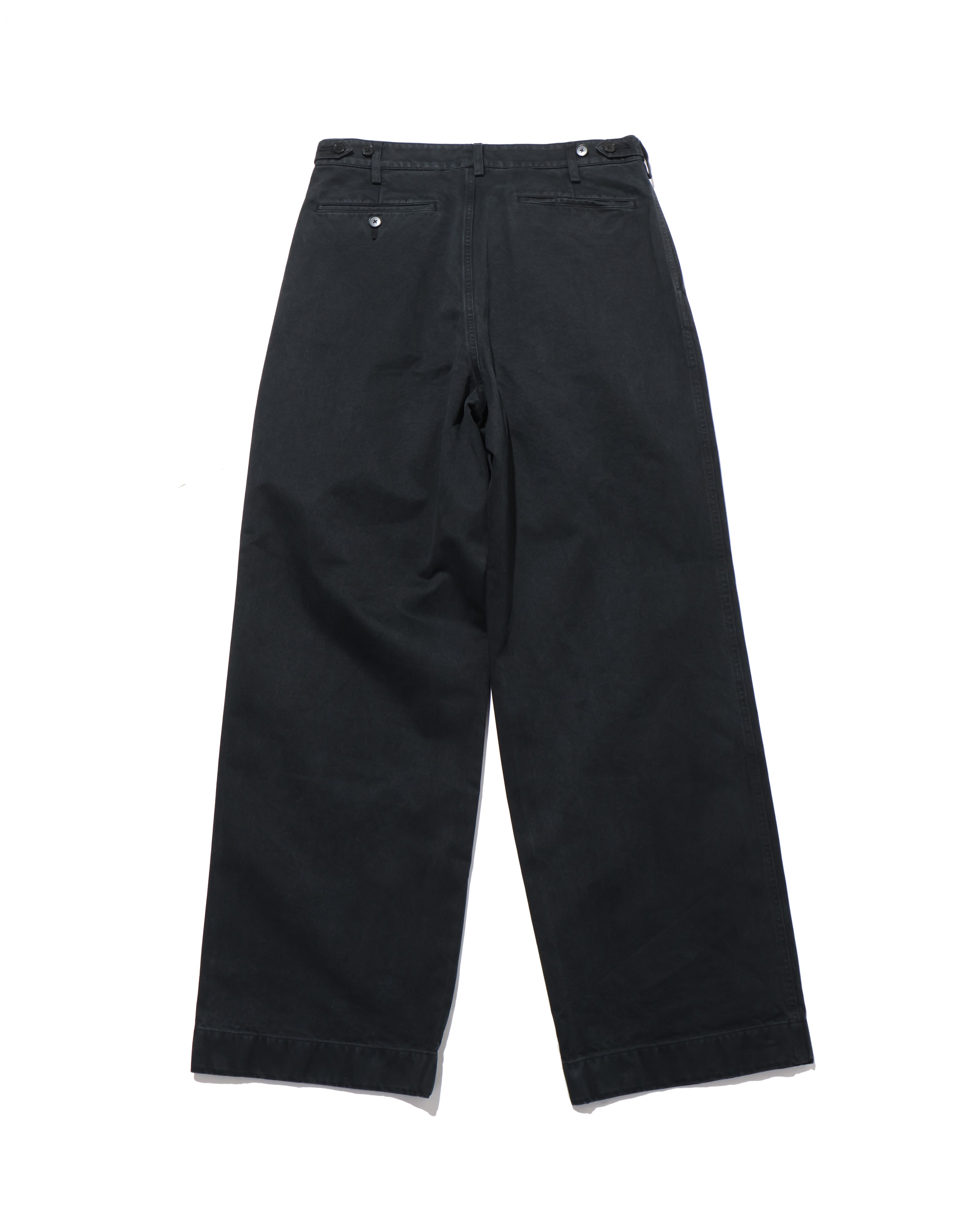 PRODUCT DYED FINX CHINO ONE-TUCK PANTS BLACK – TIME AFTER TIME