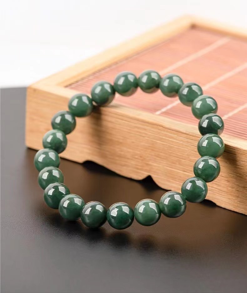 100% 天然翡翠ブレスレット A グレード ビーズ 9mm