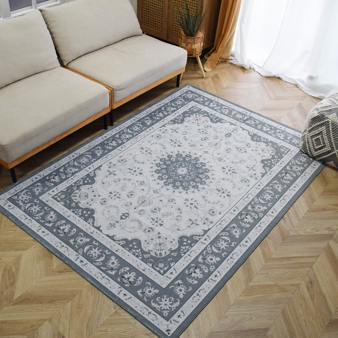 ヴィンテージ風ラグ TOCORU Series ペルシャ フランネル カット グレー