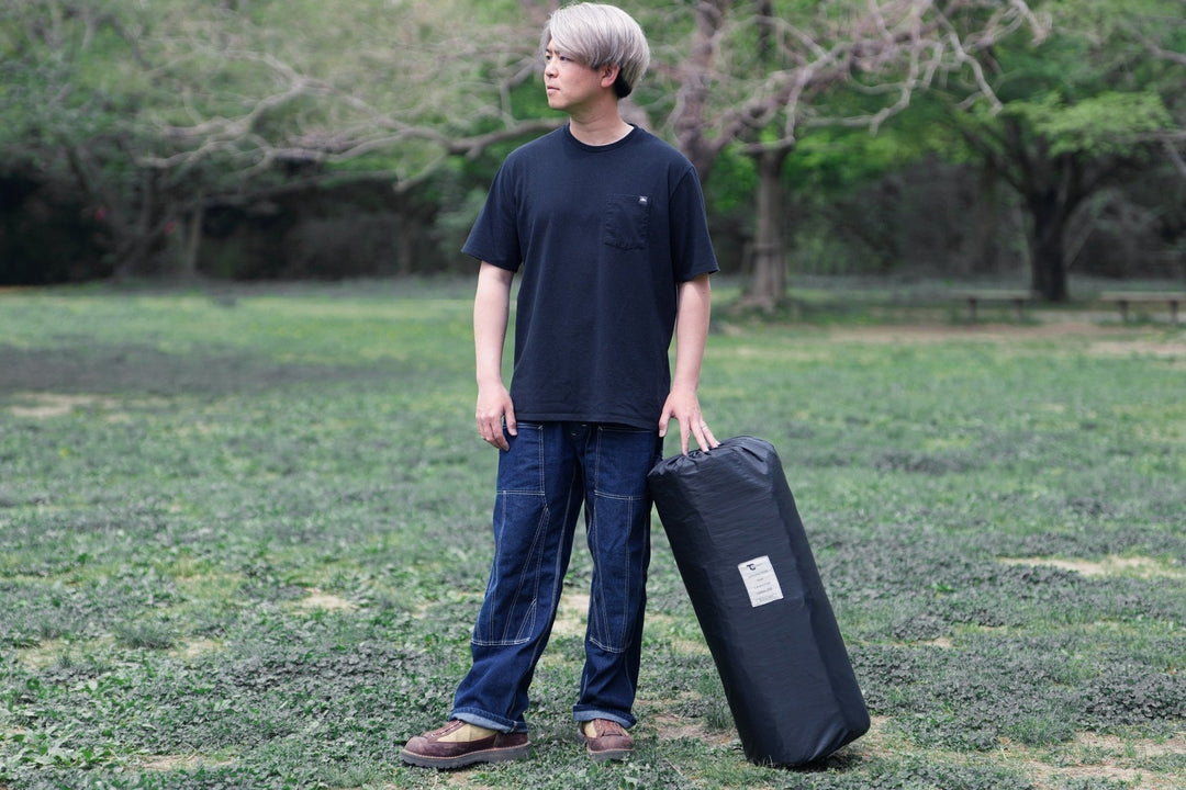 キャンプエアマット10cm(シングル)GRインフレータブルマットR値10.8