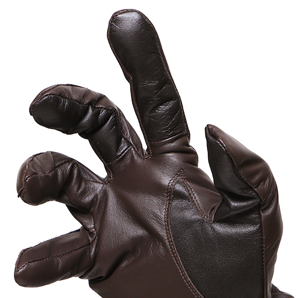 東京ヒマワリ / 佐々木手袋 メンズ 牛革 三本山革手袋 リブ付き ダーク