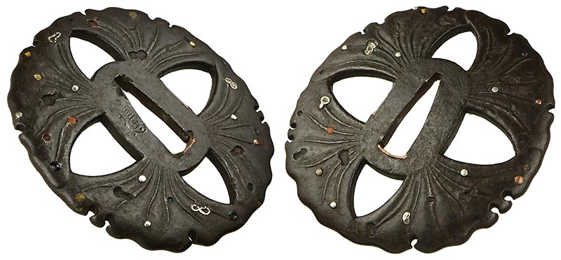 日本刀の鐔・鍔｜鉄地銀杏図透かし 埋忠｜日本刀専門店・東京【十拳】