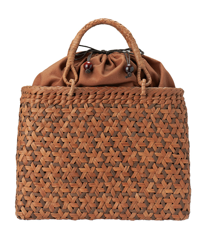 23％OFF】山葡萄バッグ（鉄線二色編み） 山葡萄・くるみかごバッグ