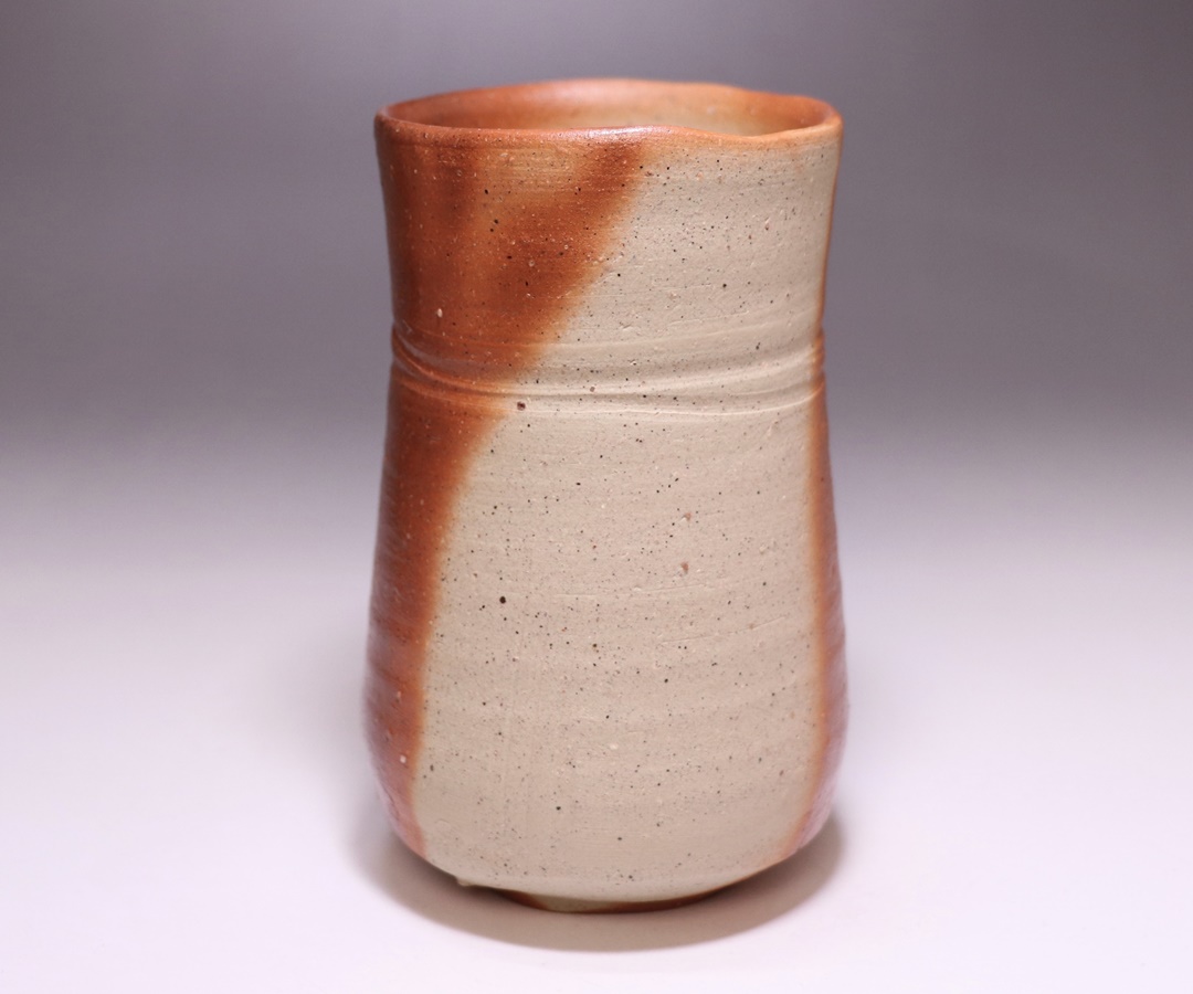 金重晃介 作 「備前緋襷麦酒呑」 ～備前焼専門卸小売店 川口陶楽苑～