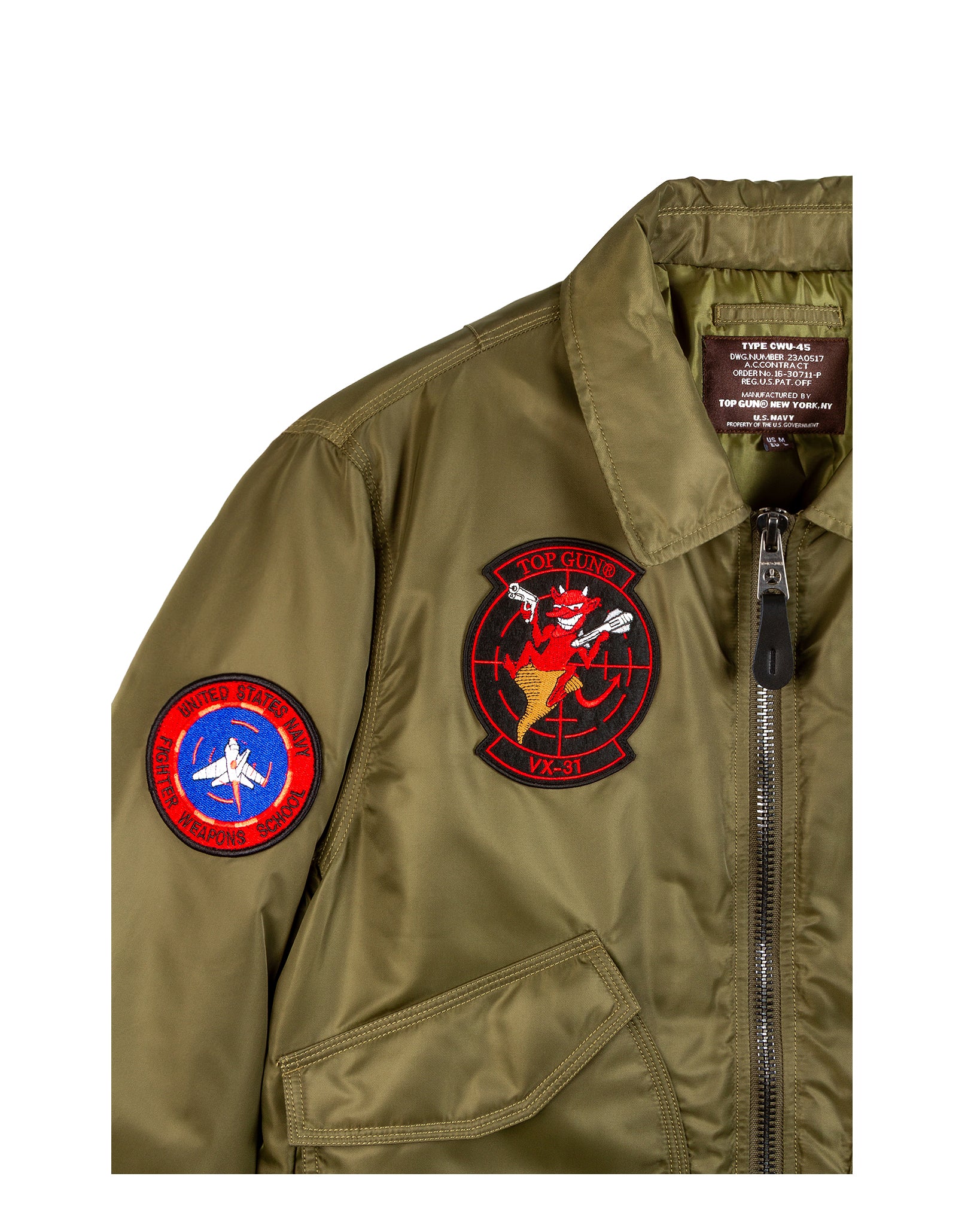 TOP GUN® CWU-45 FLIGHT JACKET WITH PATCHES - THE OFFICIAL TOP GUN