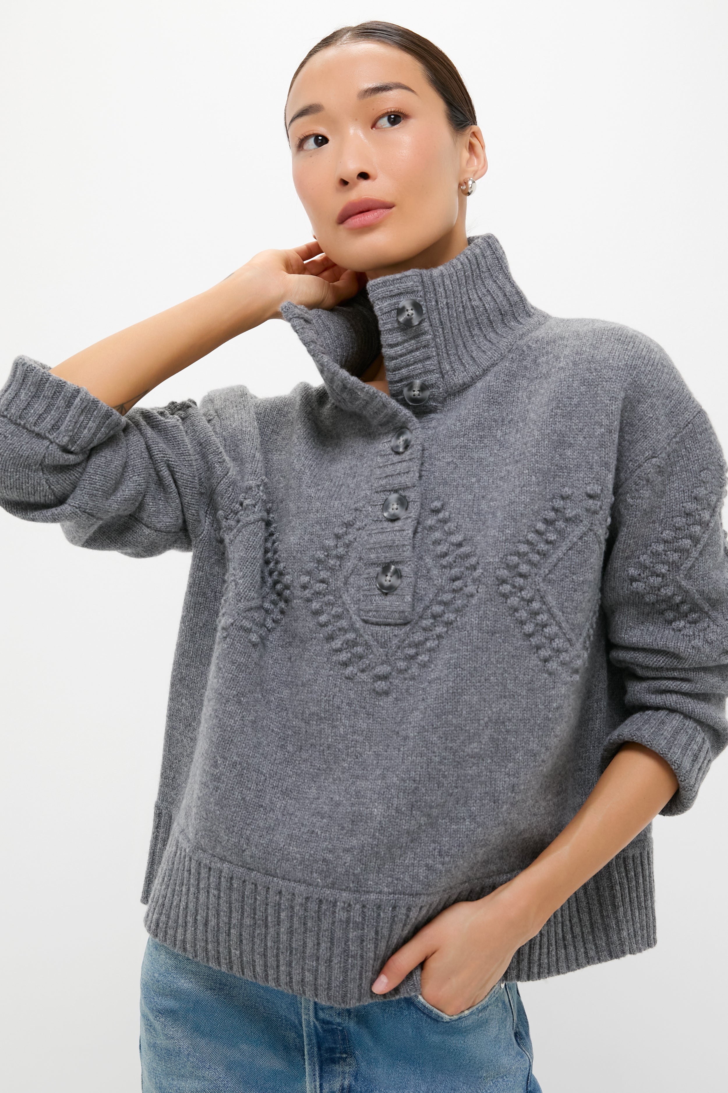 Gray Henry Button-Up Sweater | Tuckernuck