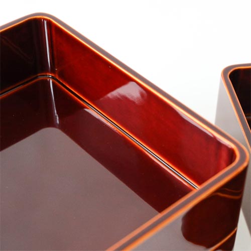 楽天市場】飛騨春慶 元田漆器 隅丸三段重 伝統工芸品 木製 お重箱