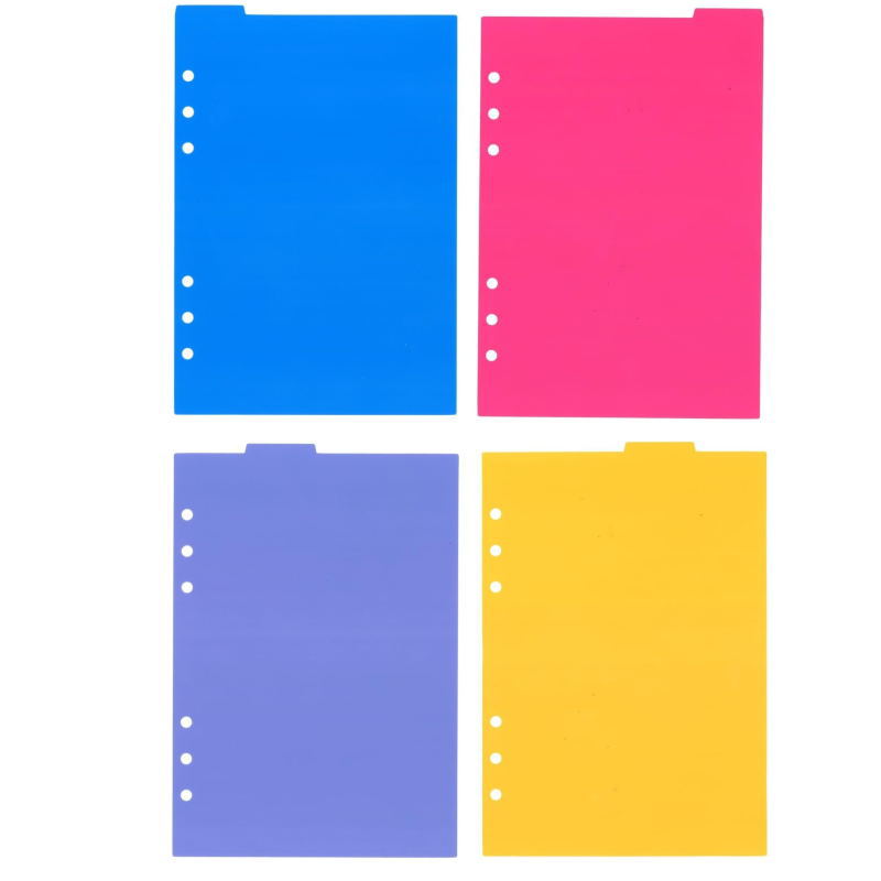 楽天市場】システム手帳 リフィル A5 カラーインデックス 4区分 縦型 4